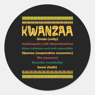 Adesivo Kwanzaa Natal 7 Princípios Africanos