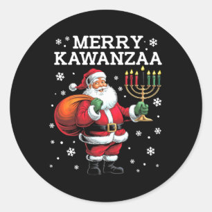 Adesivo Kwanzaa Papai noel Sete Velas Afro-Americana Afric