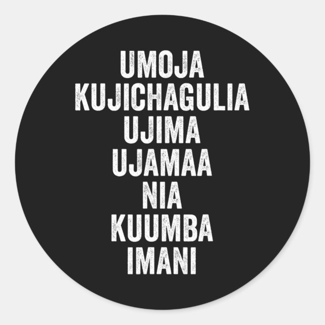 Adesivo Kwanzaa - Sete Princípios (Frente)