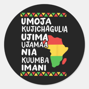 Adesivo Kwanzaa Sete Princípios Mapa Africano do Orgulho N