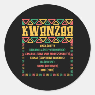 Adesivo Kwanzaa Sete Princípios Umoja Faith Gráfico