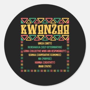 Adesivo Kwanzaa Sete Princípios Umoja Faith Gráfico
