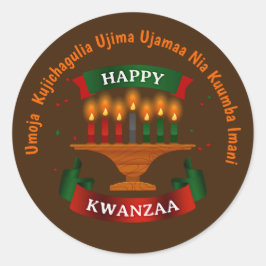 Adesivo Kwanzaa vela Red Black Green 7 Princípios
