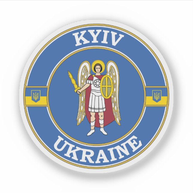 Adesivo Kyiv Ucrânia Circle Emblem (Frente)