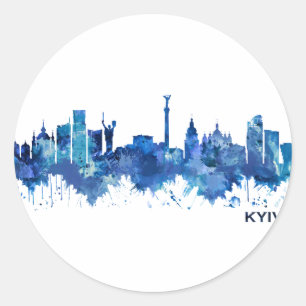 Adesivo Kyiv Ucrânia Skyline Blue