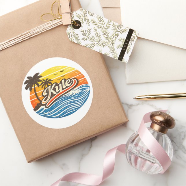 Adesivo Kyle Retro Sunset Name Design (Presentear)