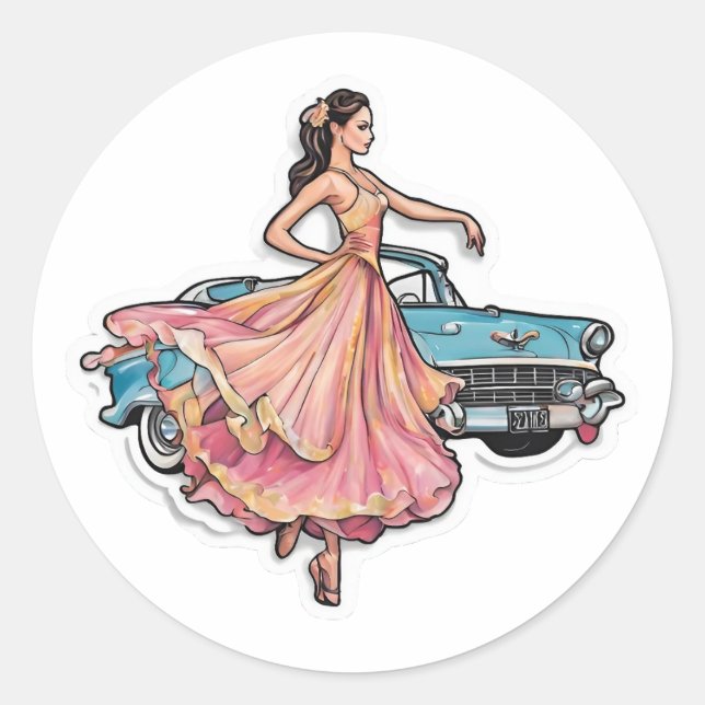 Adesivo la bailarina y su coche (Frente)