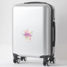 Adesivo La Boca Rosa Blush laço e buquê transparente