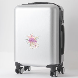 Adesivo La Boca Rosa Blush laço e buquê transparente