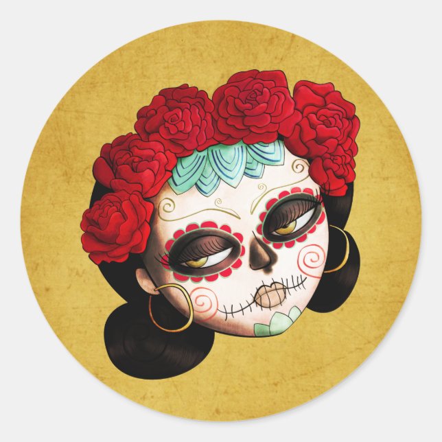 Adesivo La Catrina - Dia de Los Muertos Girl (Frente)