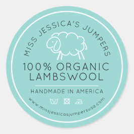 Adesivo Lã de ovelha aqua branco preto tricô empresarial