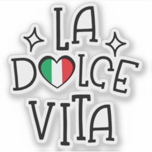 Adesivo La Dolce Vita Bandeira Italiana Coração Fofo