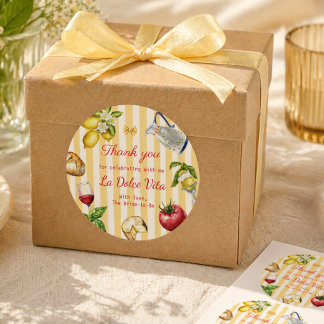 Adesivo La Dolce Vita Italian Bridal Shower Thank you