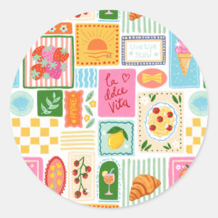 Adesivo La Dolce Vita Italiano Francês Personalizado Color