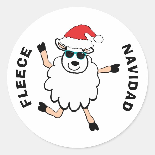 Adesivo Lã Feliz Natal Ovelha Natal (Frente)