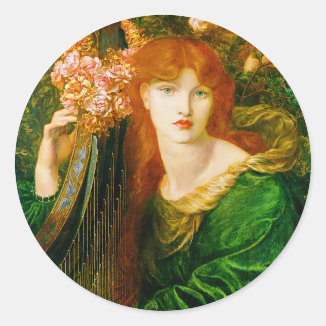 Adesivo La Ghirlandata por Dante Gabriel Rossetti (Frente)