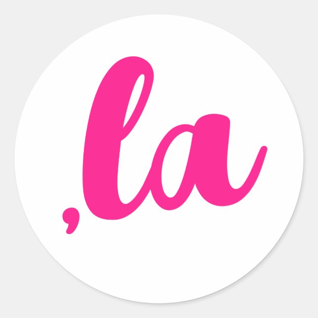 Adesivo ,la Kamala comma pronuncia texto rosa quente (Frente)