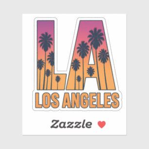 Adesivo LA Los Angeles Palm Trees Sunset Retro Design