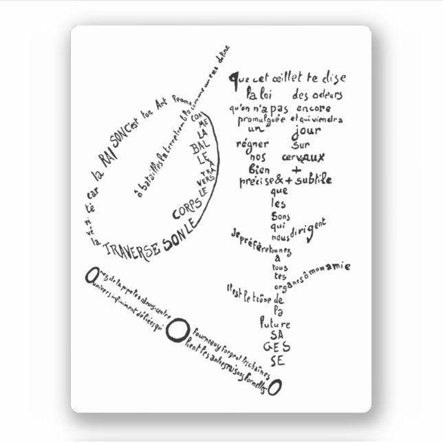 Adesivo La Mandoline, l’oeillet le bambou, Apollinaire (Frente)