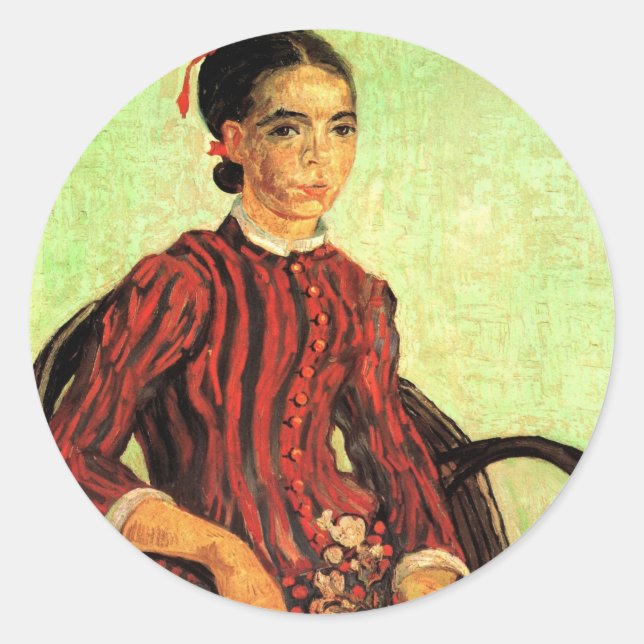 Adesivo La Mousme, Sentada de Vincent van Gogh (Frente)