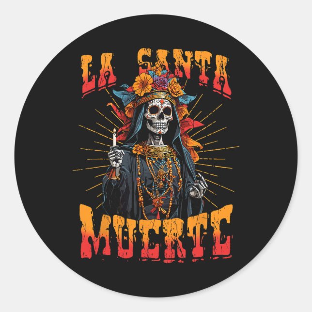 Adesivo La Papai noel Muerte Sugar Skull La Catrina Cinco  (Frente)