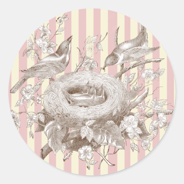 Adesivo La Petite Famille em fundo rosa e creme (Frente)