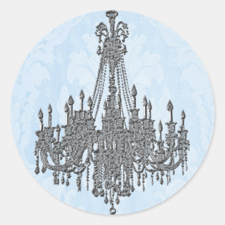 Adesivo La Silver Sparkle e Damask Blue Chandelier Seal