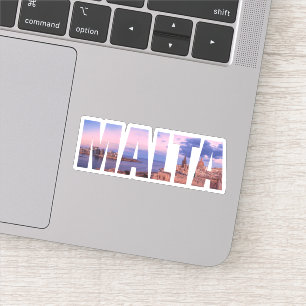 Adesivo La Valletta Vtown e porto texto Malta