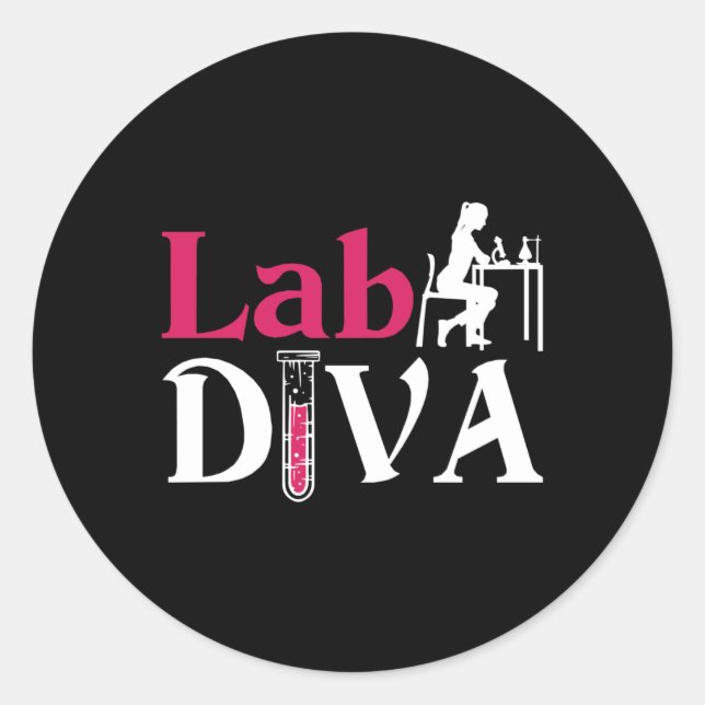 Adesivo Lab Diva Lab Tech Chemist Laboratory Technician (Frente)