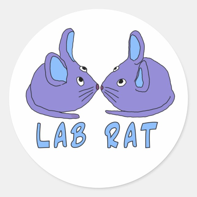 Adesivo Lab Rat | zwei lila blaue Labormäuse science (Frente)