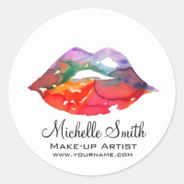 Adesivo Lábios Arco-Íris Negros Desenho por Aquarela Monta