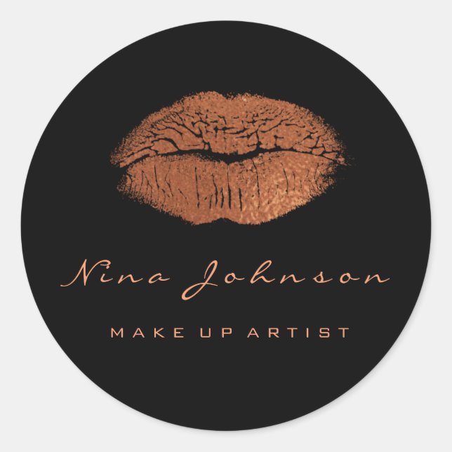 Adesivo Lábios Beijos Makeup Beauup Black Copper Rosa Dour (Frente)