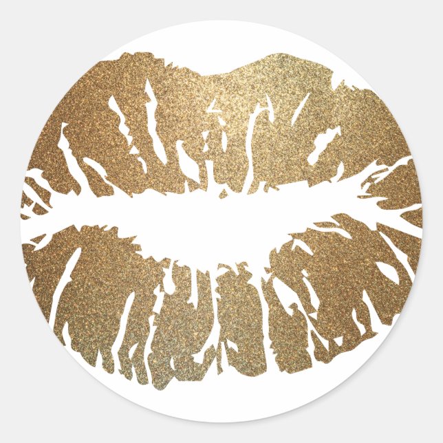 Adesivo lábios brilhantes Dourados, estilo luxo (Frente)