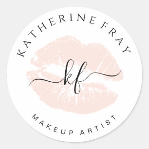 Adesivo Lábios cor-de-rosa com escrita manual Elegante