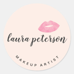 Adesivo Lábios cor-de-rosa elegantes caligrafia manuscrita