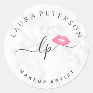 Adesivo Lábios cor-de-rosa elegantes caligrafia manuscrita