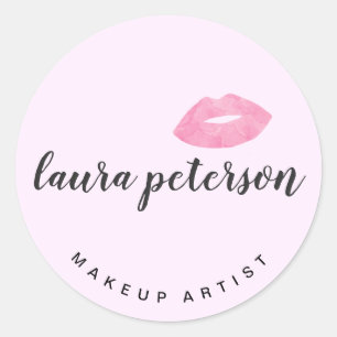 Adesivo Lábios cor-de-rosa elegantes caligrafia manuscrita