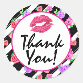 Adesivo Lábios De Beijo Glam Rosa Glam Do Lipstick Obrigad