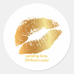 Adesivo Lábios de beijo/ouro PixDezine