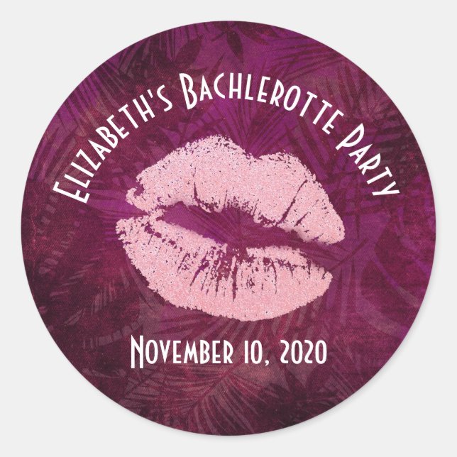 Adesivo Lábios de Lantera Sexy Rosa, Festa Glamorosa (Frente)