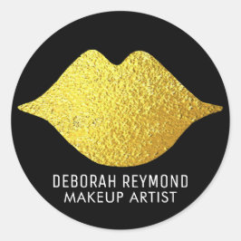 Adesivo lábios de ouro em preto para uma beleza artística
