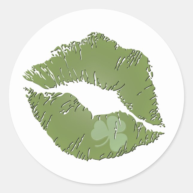 Adesivo Lábios de Shamrock - Beije-me Eu sou Stickers Irla (Frente)