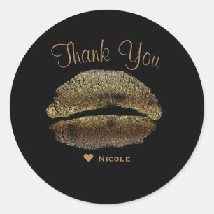 Adesivo Lábios Dourados Beijo Makeup Beleza - Grelha Perso