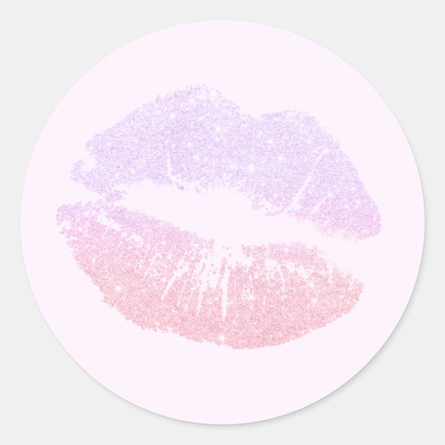 Adesivo Lábios elípticos de ouro-rosa moderno e elegantes  (Frente)