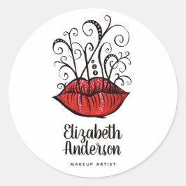 Adesivo Lábios Estranhos Estilo de Tatuagem de Tinta Gótic