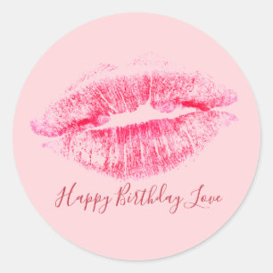 Adesivo Lábios Luscianos Felizes Aniversário