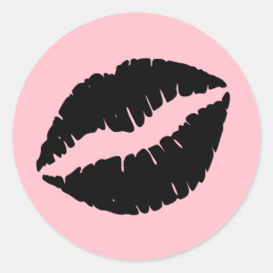 Adesivo Lábios Rosa e Preto