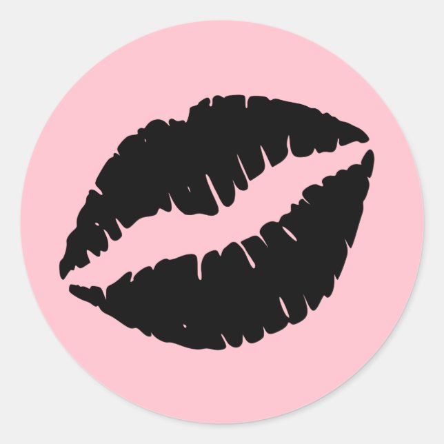 Adesivo Lábios Rosa e Preto (Frente)