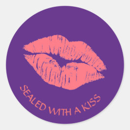 Adesivo Lábios Rosa Fechados Com Beijo