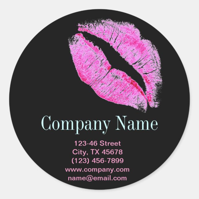 Adesivo lábios rosa moderno Makeup Cosmetologista Artista (Frente)